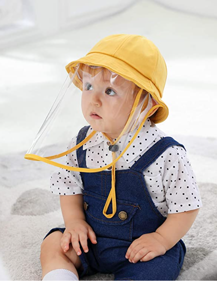 KIDS FABRIC HAT WITH PROTECTIVE FACE SHIELD