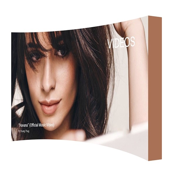 Luxury 3D Curved Pop up Display Stand Media Wall