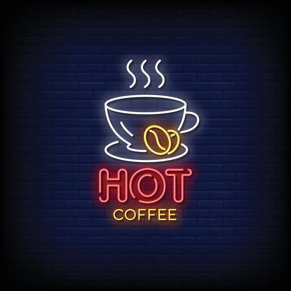 Coffee Cup Line Art Neon Signs