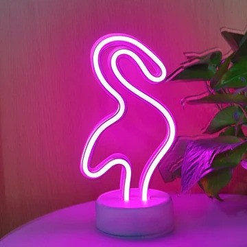 Pink Flamingo Table Lamp Sculpture Neon Signs