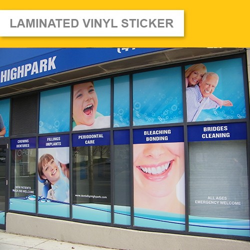 Laminated Vinyl Decal Sticker (Indoor & Outdoor)  3 Years