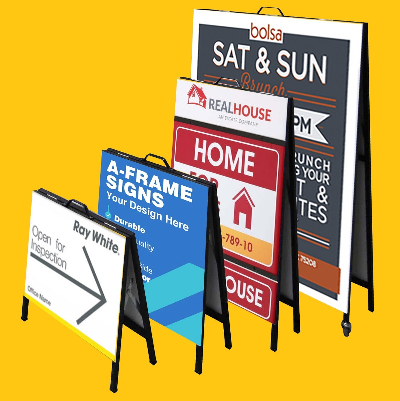 METAL A FRAME with PRINTED STEEL PANEL 