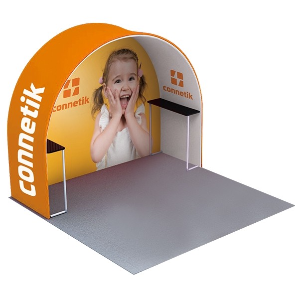 Round Arch with Display Racks 118"W x 94"H (2997mm W x 2387mm)