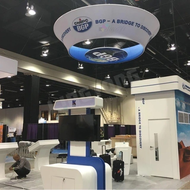 Ceiling Tapered Circle Hanging Banners Display System