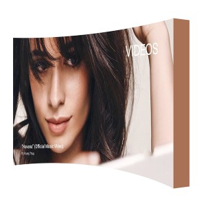 Luxury 3D Curved Pop up Display Stand Media Wall