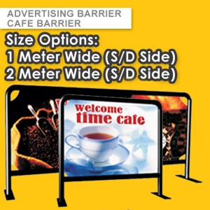 50mm STEEL ROUND FRAME CAFE BARRIER - CROWD CONTROL BARRIERS