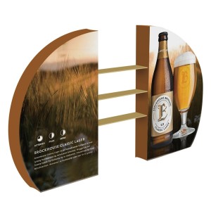 Double 3D Semi-Moon Display Rack 52" W x 90" H (1320mm W x 2286mm H)