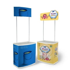 Sample Display Table Counter | POS Sale Counter 31.49" Wide x 35.43" High (800mm Wide x 900mm High), With Top Panel 6.5ft High (2m High)