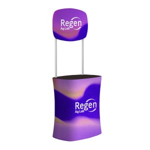 Square Promotion Counter with Heading Board 21" W x 80" H (533mm W x 2032mm H)