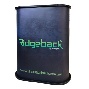 OVAL PROMOTIONAL COUNTER TABLE 49.60" W x 38" H (1260mm Wide x 970mm High) (Print on PVC)