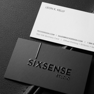 Scodix 3D UV Embossed  (Raised Up) Business Card 450gsm with Velvet Soft Touch Leather Lamination