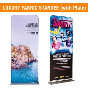 DOUBLE SIDE FABRIC STANDEE | FABRIC BANNER STAND | FABRIC DISPLAY (WITH PLATE)