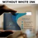 Transparent business card without white ink backing